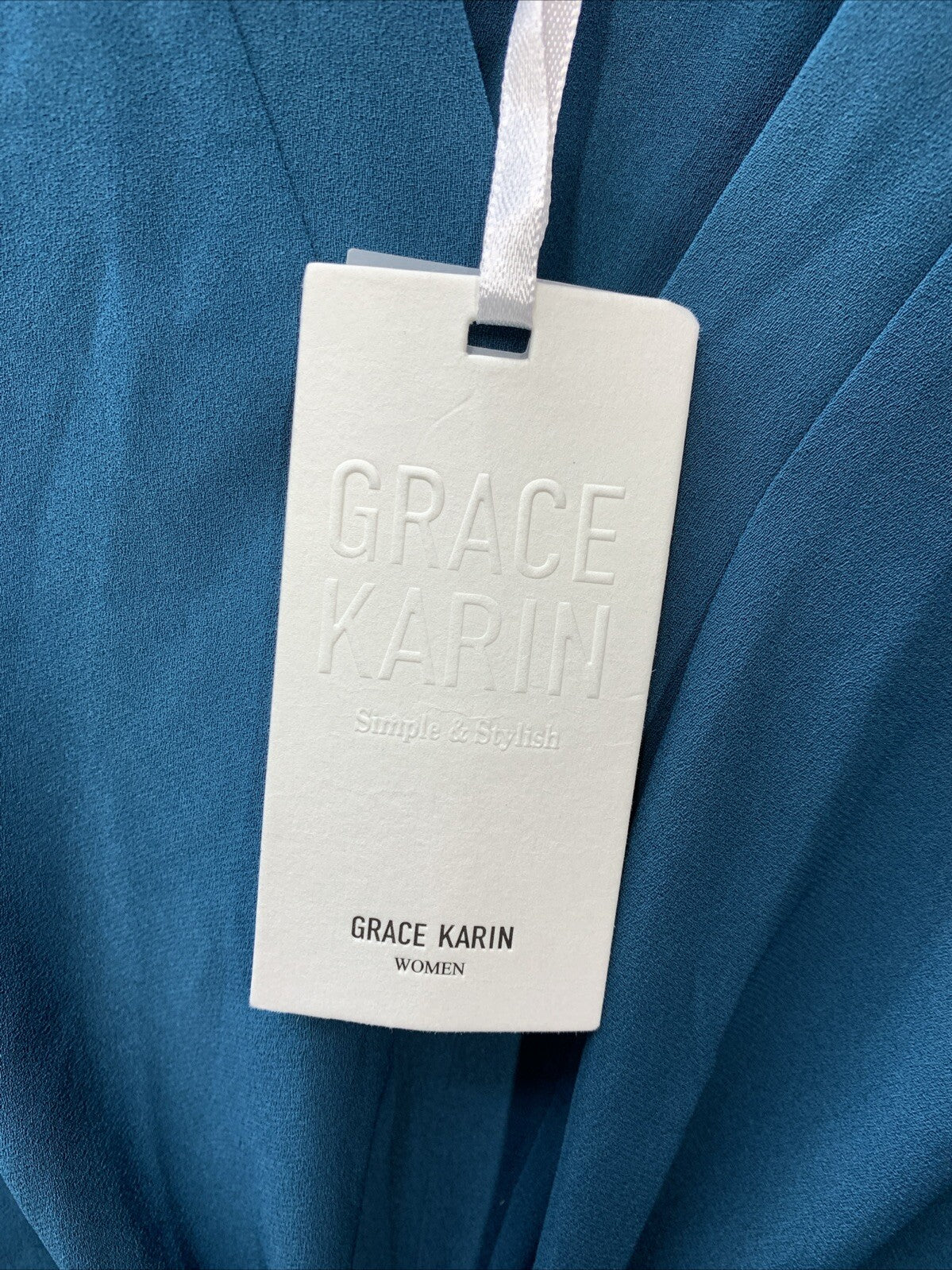 GRACE KARIN 2024 Elegant V Neck Peplum Tops Tie Front Short Bell Sleeve Size L