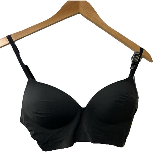 True & Co. True Everybody Boost Plunge Bra Women's Black Size M Wireless Push Up