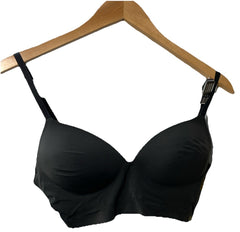 True & Co. True Everybody Boost Plunge Bra Women's Black Size M Wireless Push Up