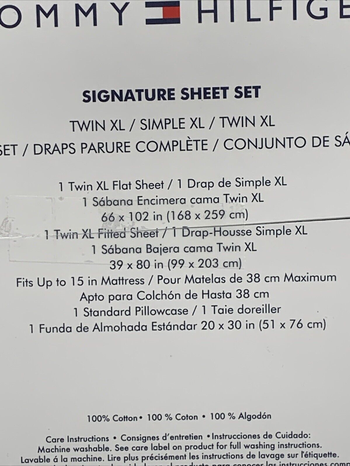 Tommy Hilfiger Solid Dark Blue Twn XL Signature Sheet Set 100% Premium Cotton