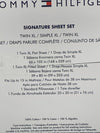 Tommy Hilfiger Solid Dark Blue Twn XL Signature Sheet Set 100% Premium Cotton