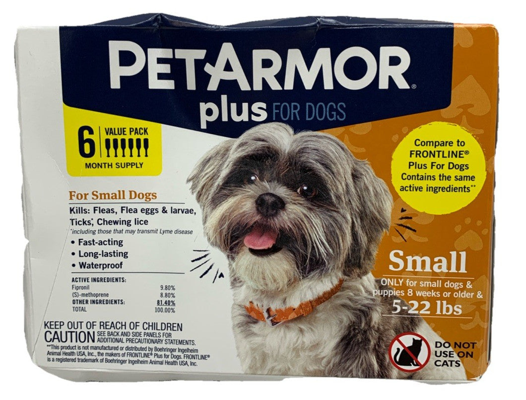 PetArmor Plus Flea & Tick Prevention for Dogs 5-22 lbs 6 Monthly Doses Topical