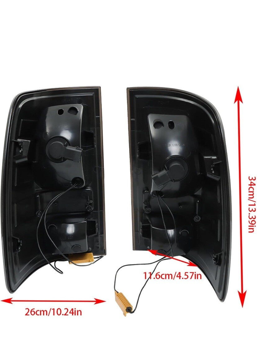 Black Tail Lights Assembly Brake Reverse Lamps Replacement for RAM 1500 09-18