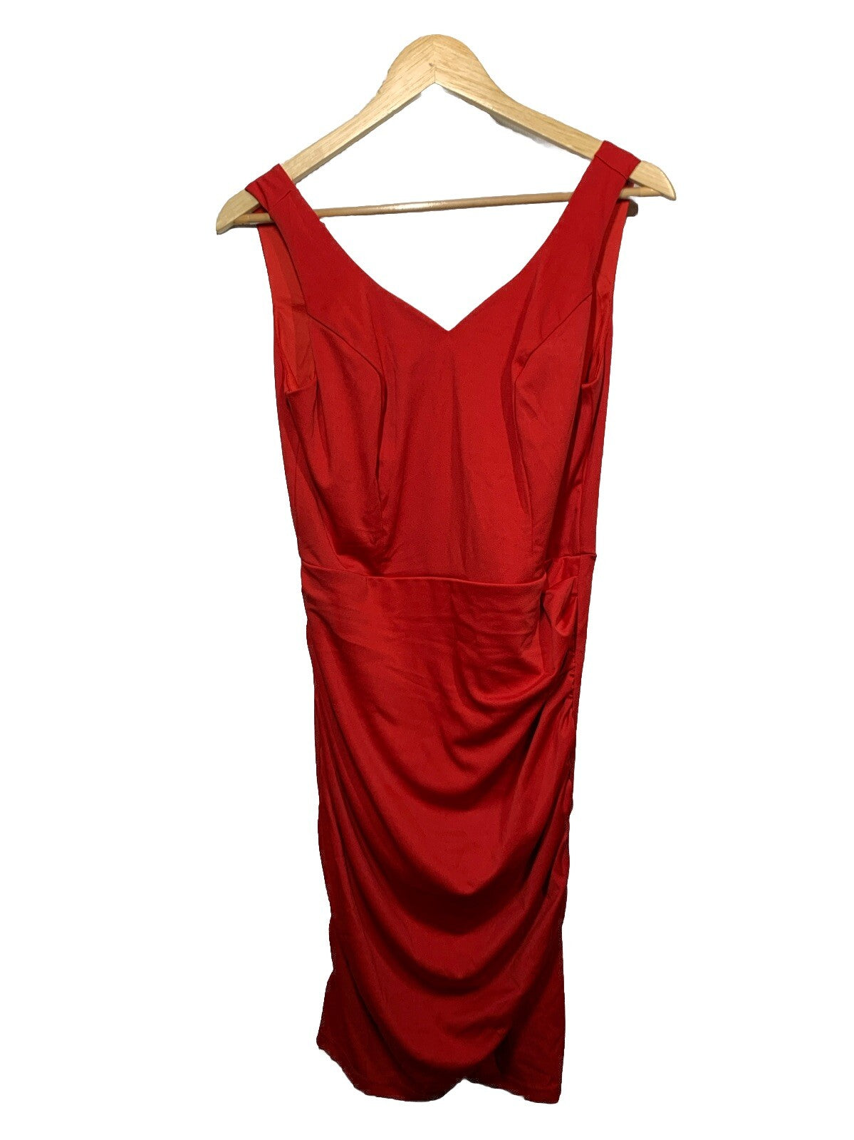 GRACE KARIN Sleeveless V-Neck Ruched Bodycon Wrap Pencil Dress Size L Sleeveless