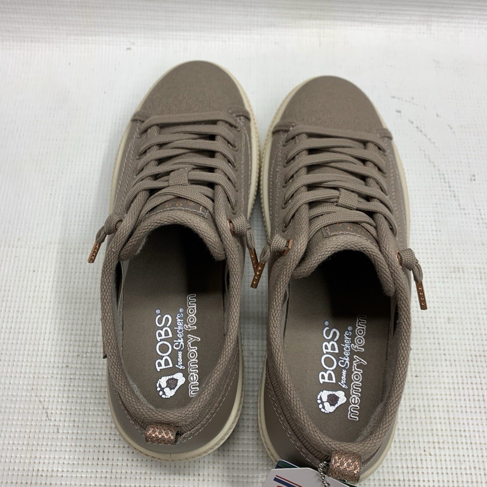 Skechers Bobs Copa Vegan Women Shoes Lace-up Sneaker 114640/TPE Low-top Size 6.5