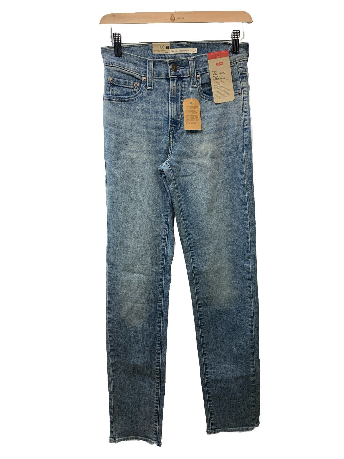 Levi's Women's 724 High Rise Straight Jeans Size 25x32 Long Pants Stellar Stretc