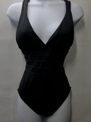 La Blanca Women's Island Goddess Multi-Strap Cross Back One Piece Swimsuit Sz 6