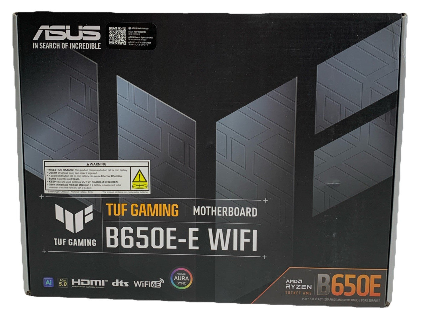 ASUS TUF GAMING B650E-E WIFI AMD AM5 B650 ATX motherboard, 8+2+1 80A DrMOS stage