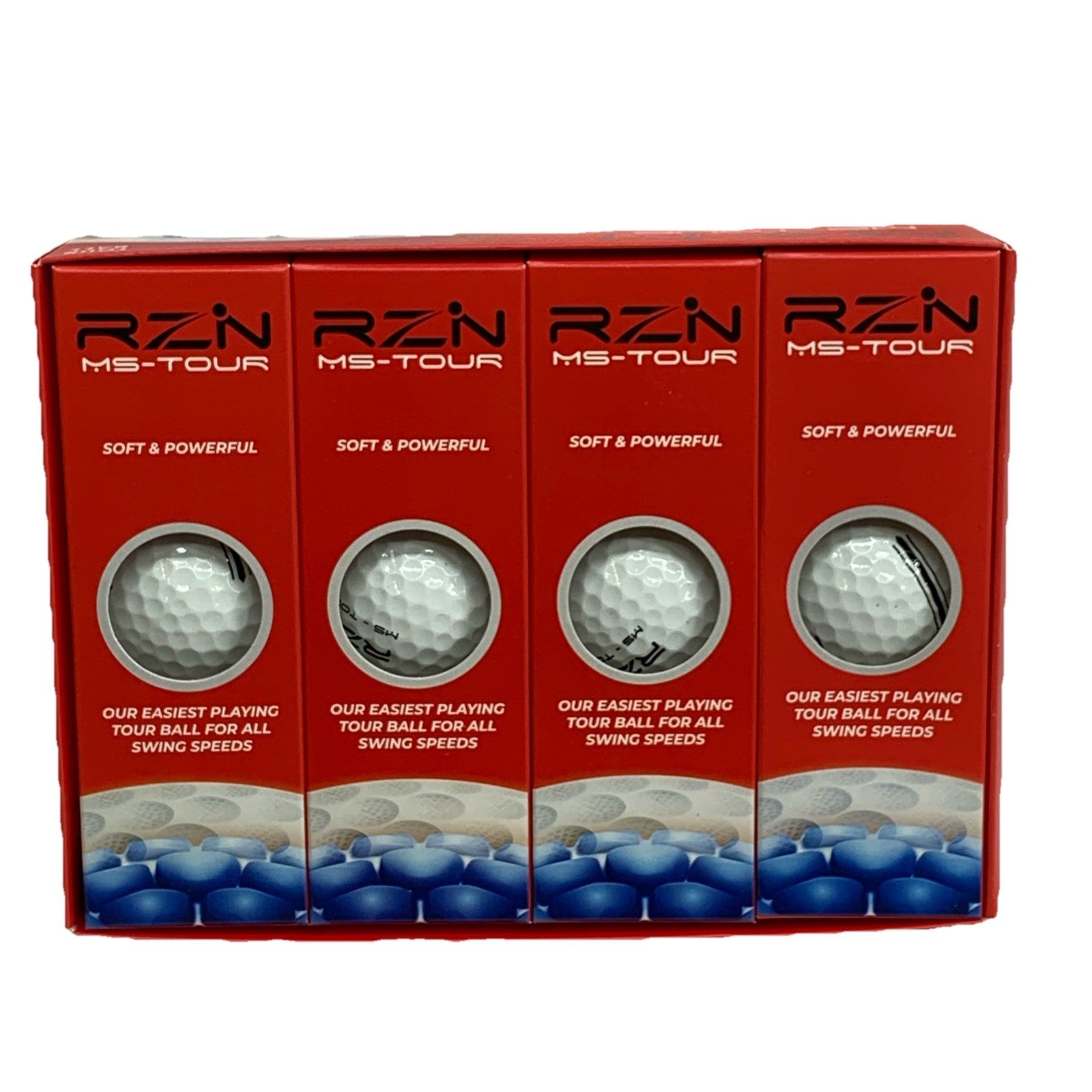 RZN Golf Ms-tour Golf Balls 3 Pieces 1 Dozen (set Of 12) Resin Golf Balls White