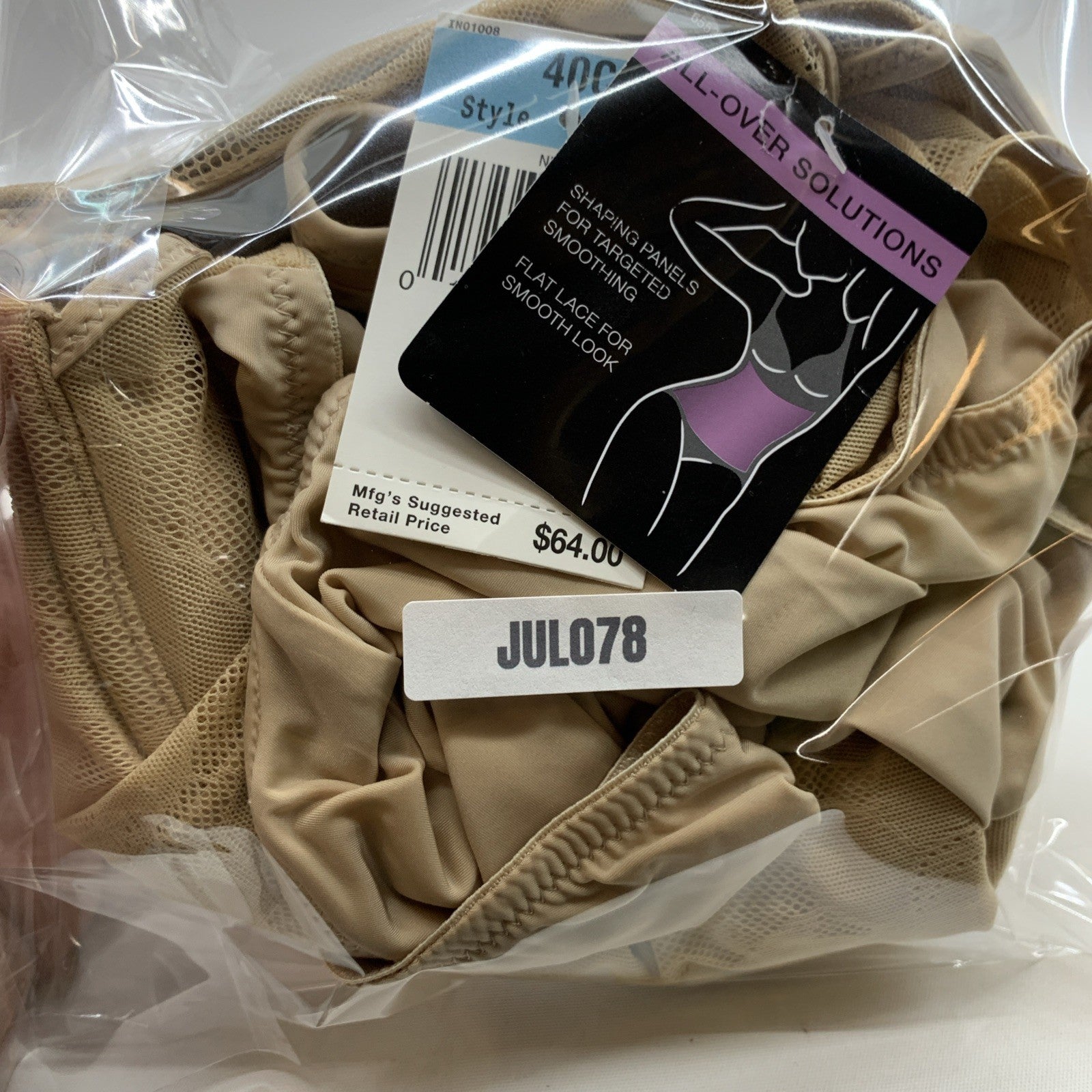 Bali Ultra Light Body Briefer Shaper Firm Control Underwire Suit DF6552 Size 40C