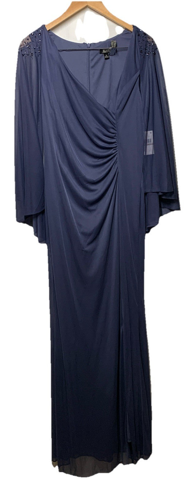 SL Fashions Women's Sequin Lace Chiffon Caplet Wedding Formal Dress Size 12