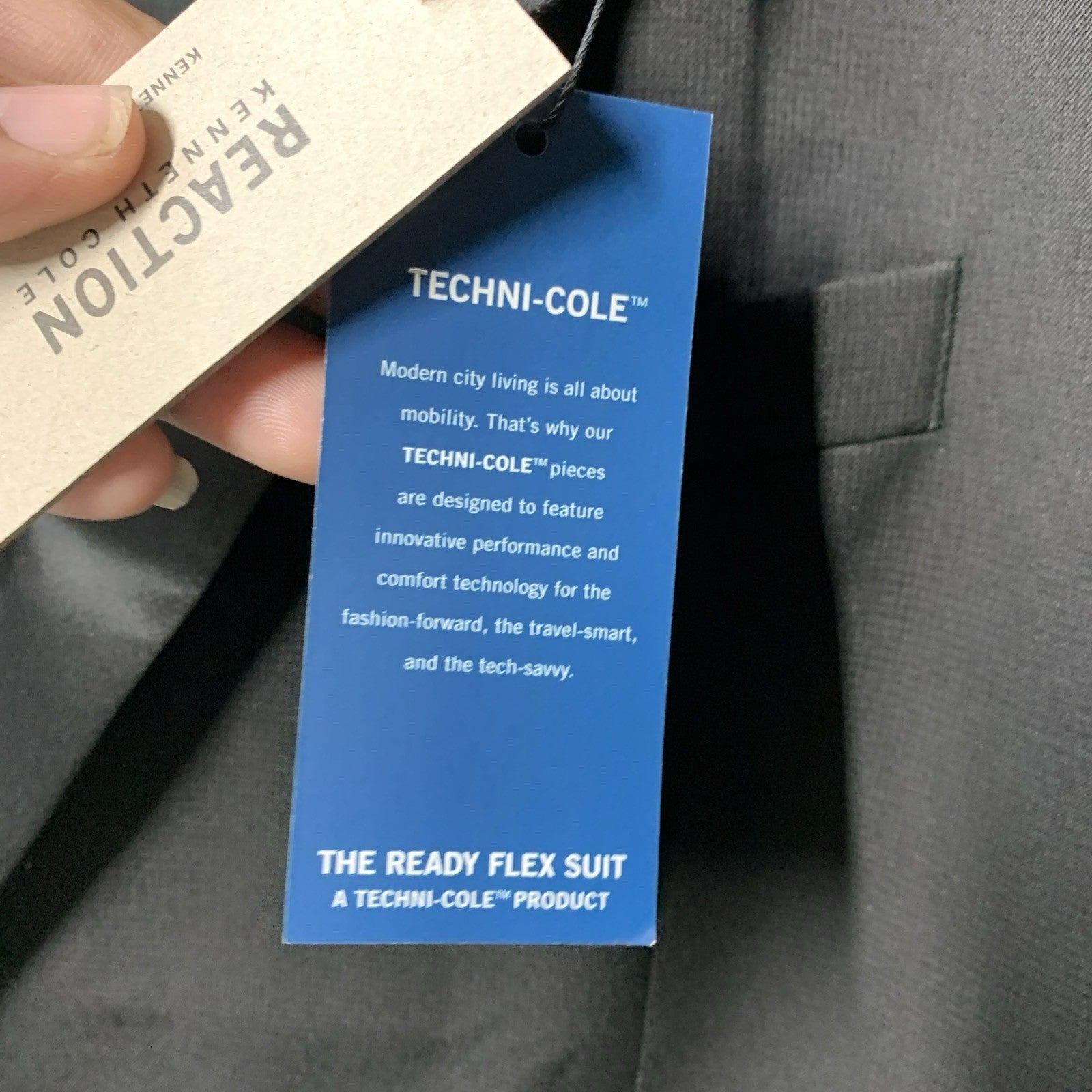 Kenneth Techni-Cole Reaction Men's Ready Flex Jacket 46L 40W 29454006-006 Black