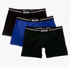 Hugo Boss Men's Bold Boxer Trunks Medium Organic Cotton Blue Navy Black - 3 Pack