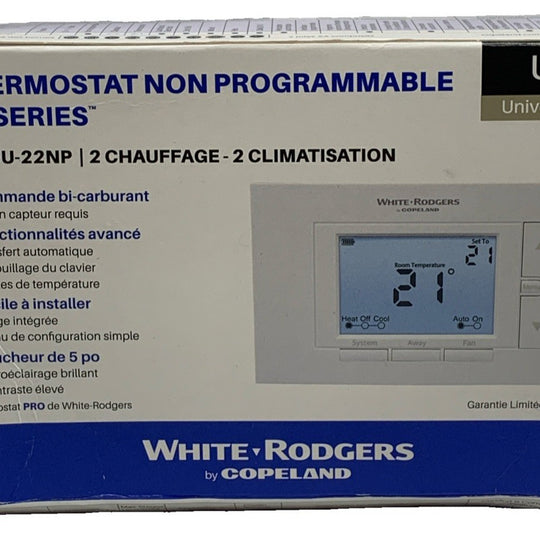 White-Rodgers Emerson 1F85U-22NP Non-Programmable Thermostat 80 Series - White