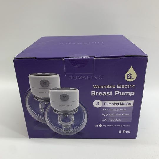 2 Pumps Ruvalino Wearable Electric Breast Pump-3 Pumping Modes. 6oz Capacity