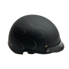 VCAN Cruiser Solid Flat Half Face Motorcycle Helmet Matte Black/Flame Large