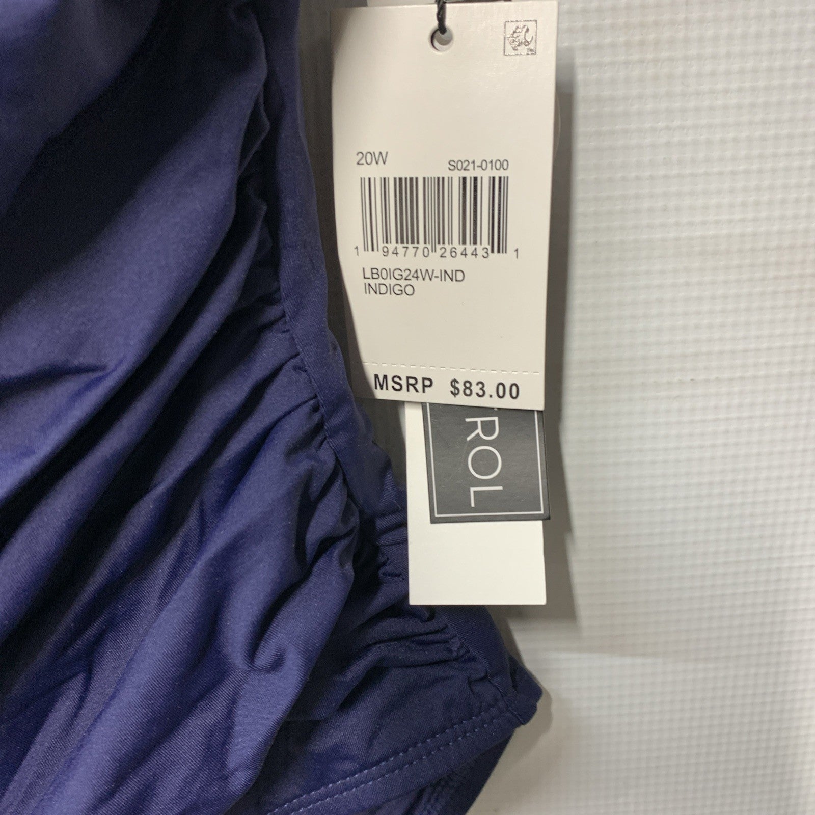 La Blanca Women's One Piece Swimsuit Size 20W Swimwear Indigo Island Goddess