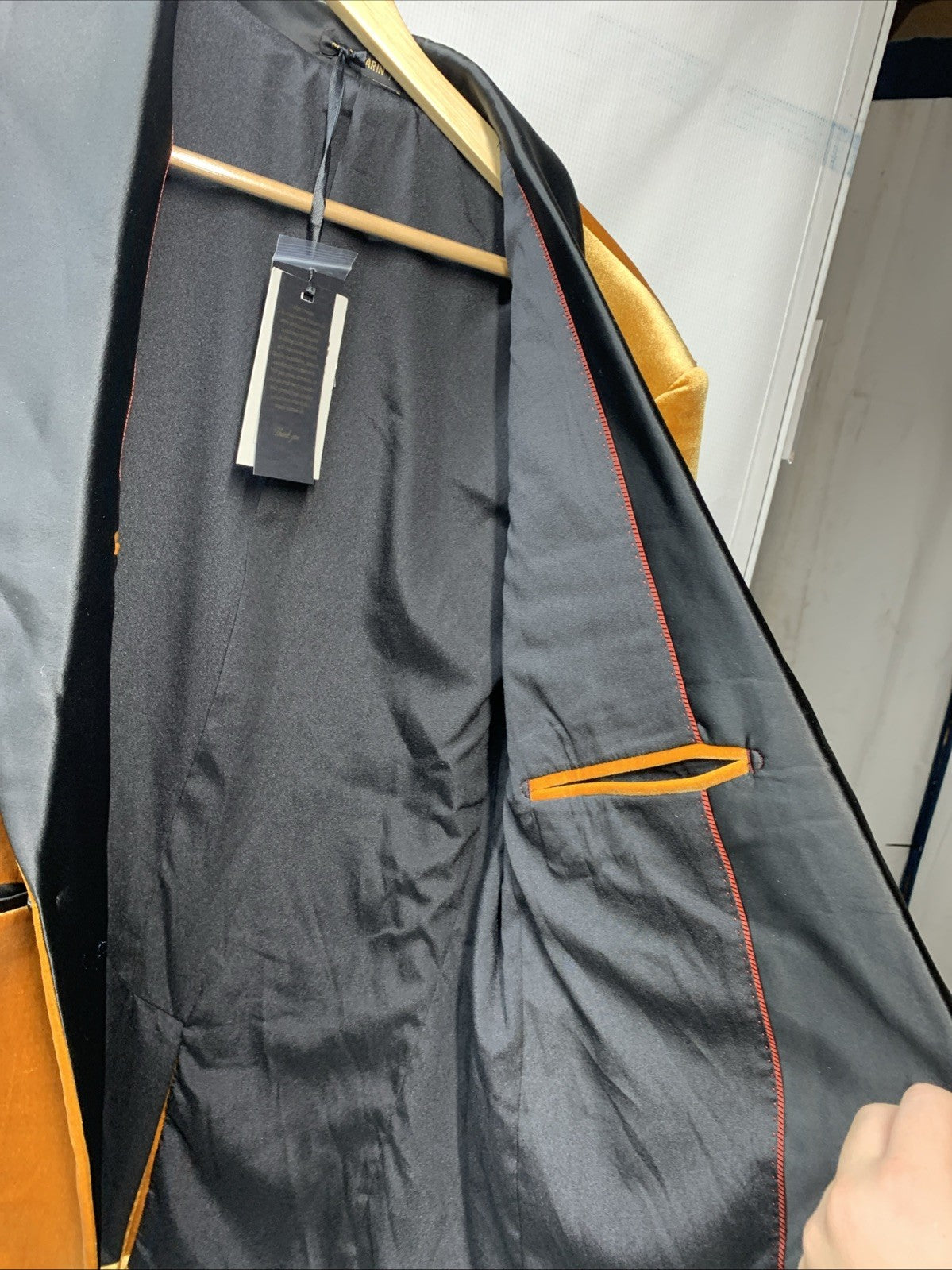 GRACE KARIN Men Velvet Blazer One Button Shawl Lapel Slim Fit Suit Tuxedo Size M