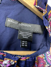 Maggy London Women's Long Sleeve Ruffle Mock Neck Dress with Waist Tie Size 8