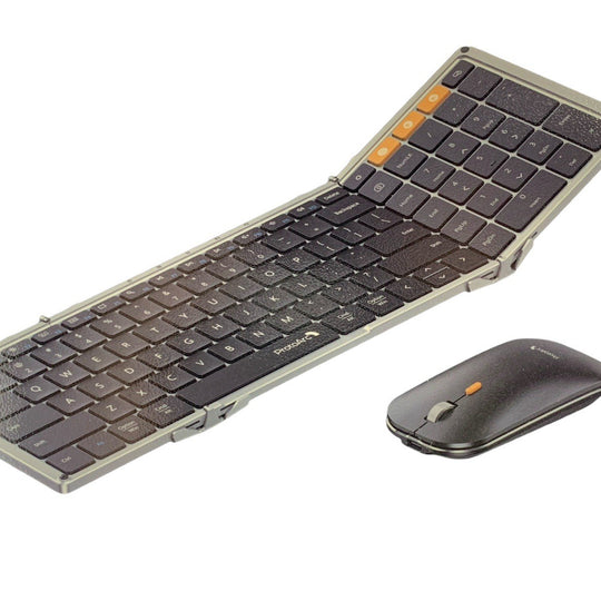 ProtoArc Foldable Keyboard and Mouse, XKM01 Folding Wireless Keyboard Mouse Comb