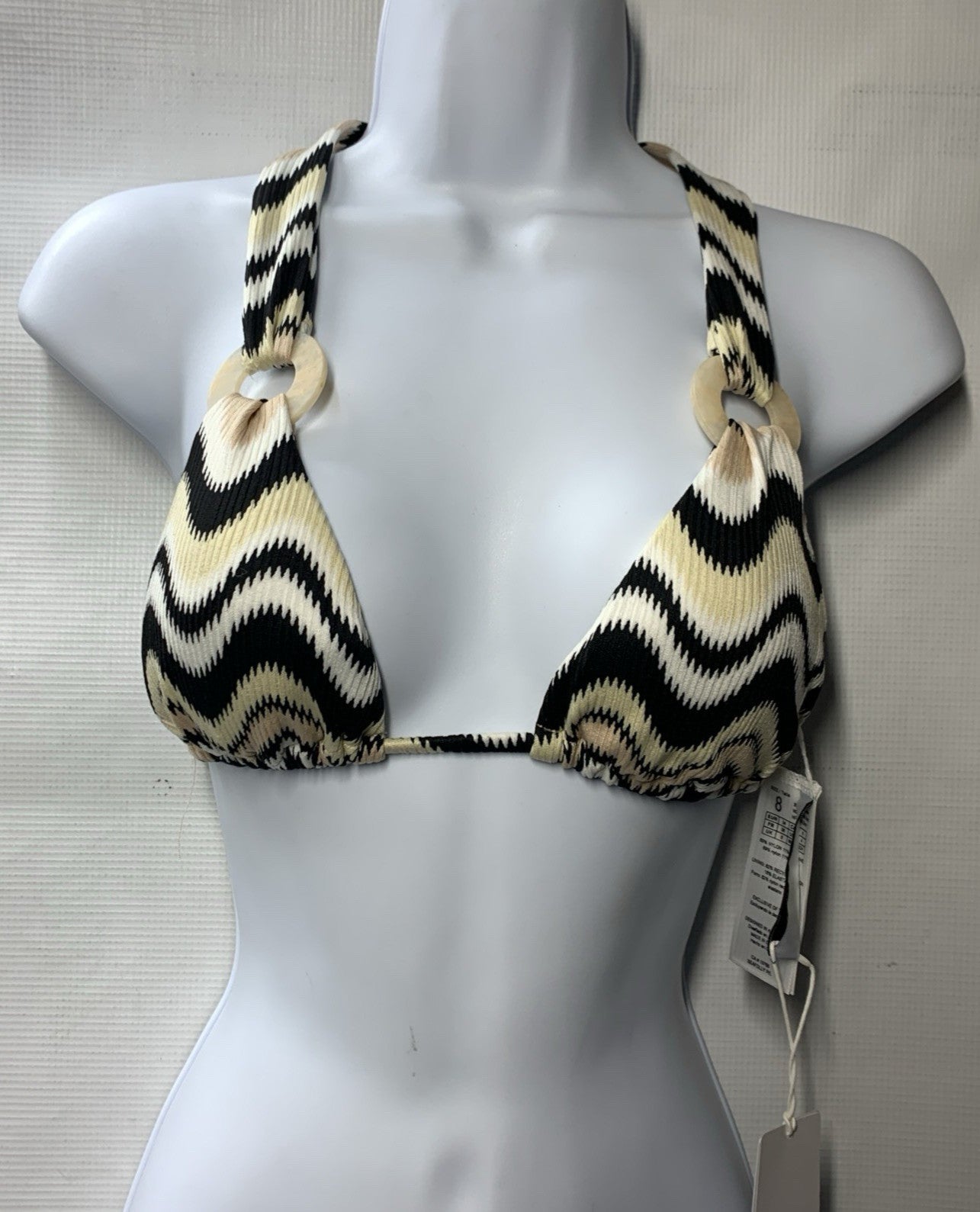 Seafolly Women's Slide Triangle Bikini Top Swimsuit Swimwear Neural Wave Size 4