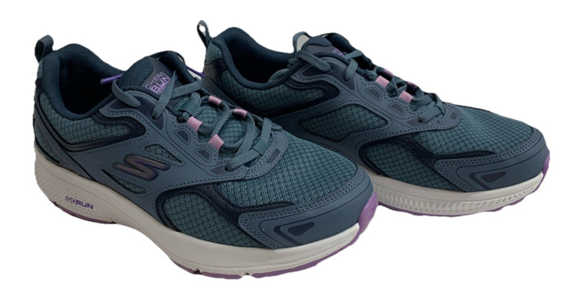 Skechers GO RUN Shoes Consistent 9.5 Blue Purple Air Cooled Goga Mat Lace-up