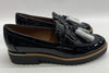 Franco Sarto Womens L-Carolynn Loafer Size 9.5 W Black Patent Platform Shoe
