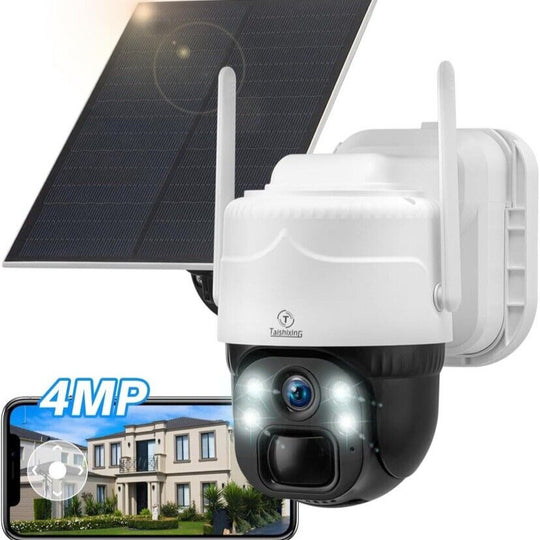 Wireless Solar Battery Powered Wifi Outdoor Home Security Camera System Rotating