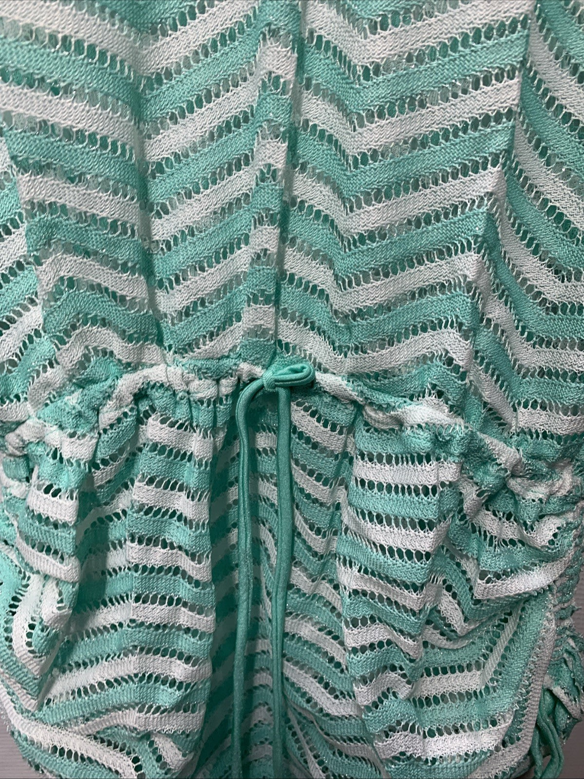LULI FAMA Miami Chevron print Cabana V-neck Swimsuit Cover-up Beach Size Small