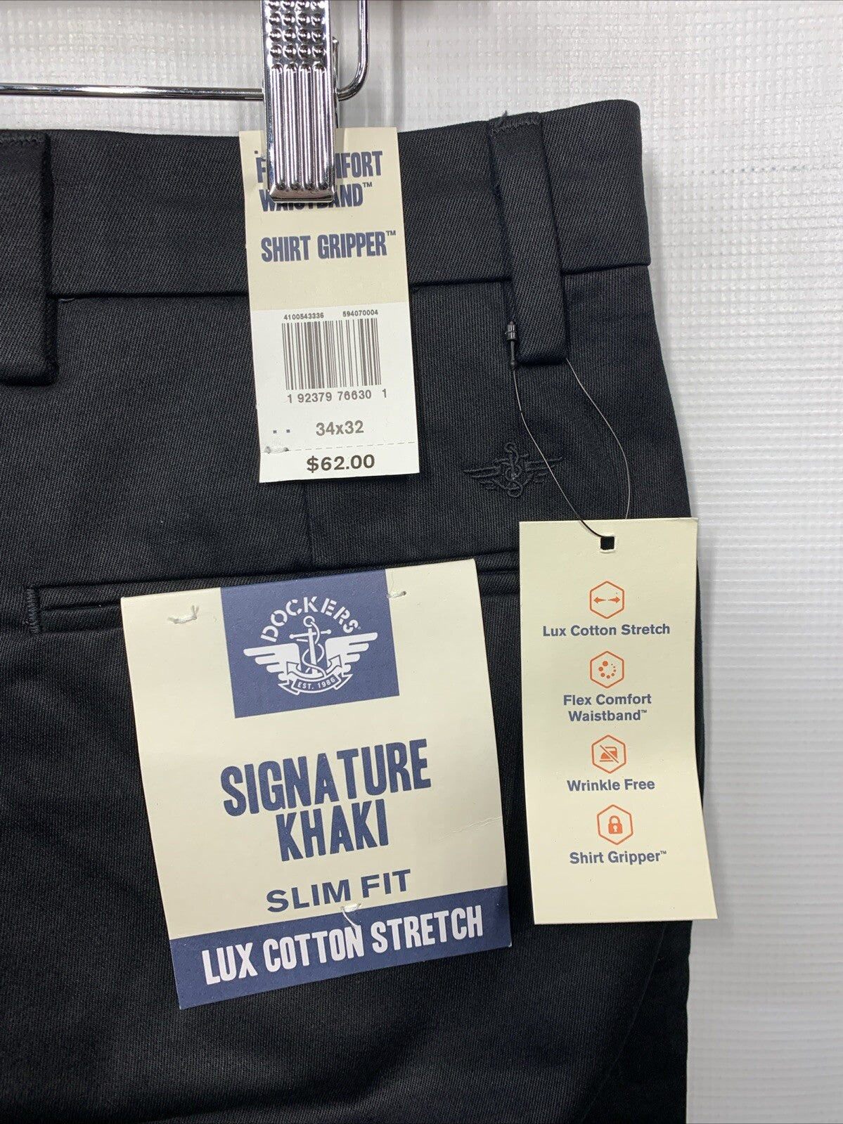 Dockers Signature Khakis 594070004 Pant Men Cotton Slim Fit Stretch Size 34x32