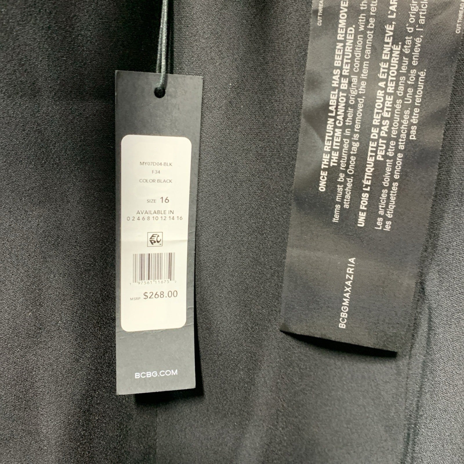 BCBGMAXAZRIA Women's Long Puff Sleeve Mock Neck Mini Evening Dress Black Size 16