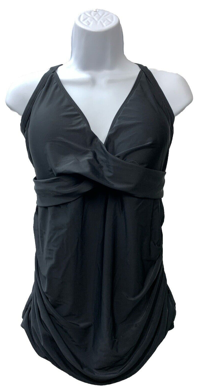 Ocean Blues Vneck Tankini Top Only Ruched Bathing Suit Top No Bottom Size 3XL