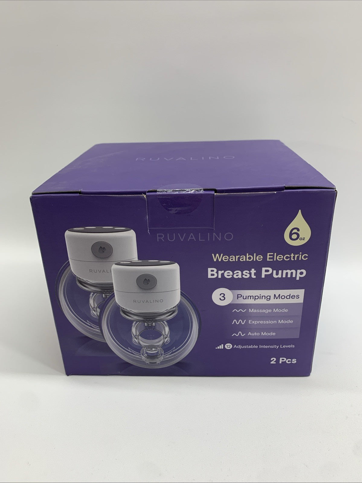 2 Pumps Ruvalino Wearable Electric Breast Pump-3 Pumping Modes. 6oz Capacity
