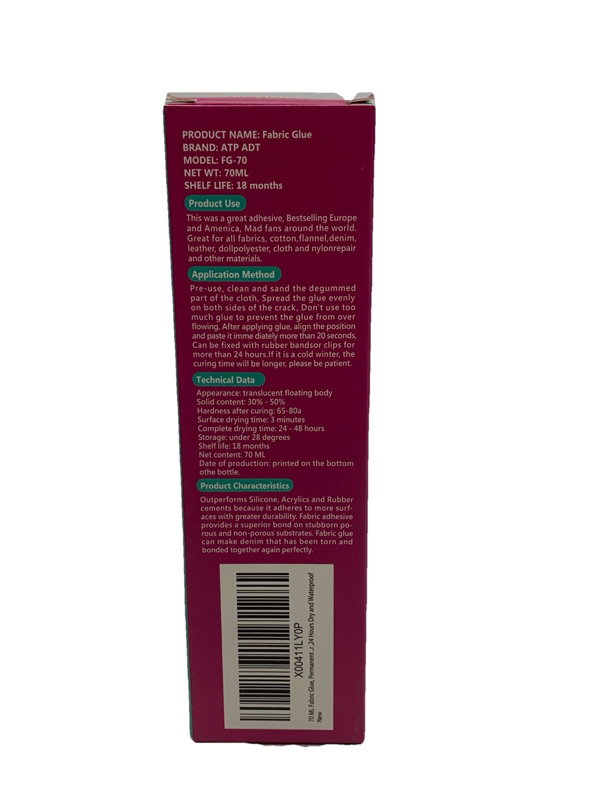 70 ml Fabric Glue for Clothes, Fabric Material High Performance Glue for Fabric