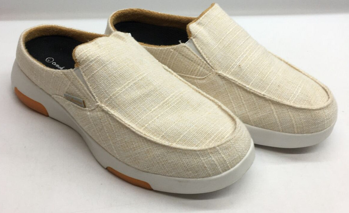 OrthoComfoot Women's Orthopedic Slip On Loafer Shoes Size 10 Beige Plantar