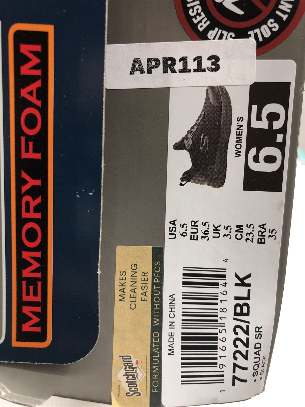 Women's Skechers Work Relaxed Fit: Squad SR Shoes 77222 BLK Black Wm Size 6.5