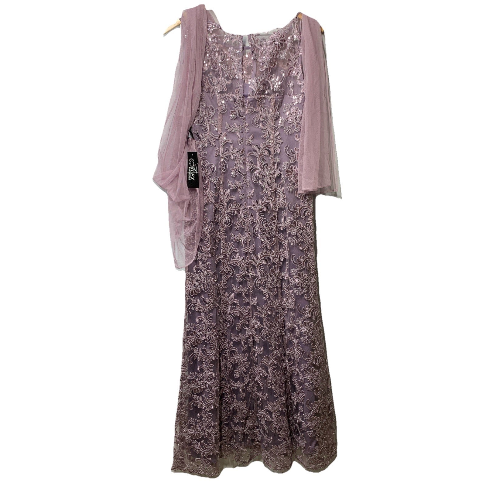 Alex Evenings Long Women's Sleeveless Evening Cocktail Dress With Shawl Size 6P