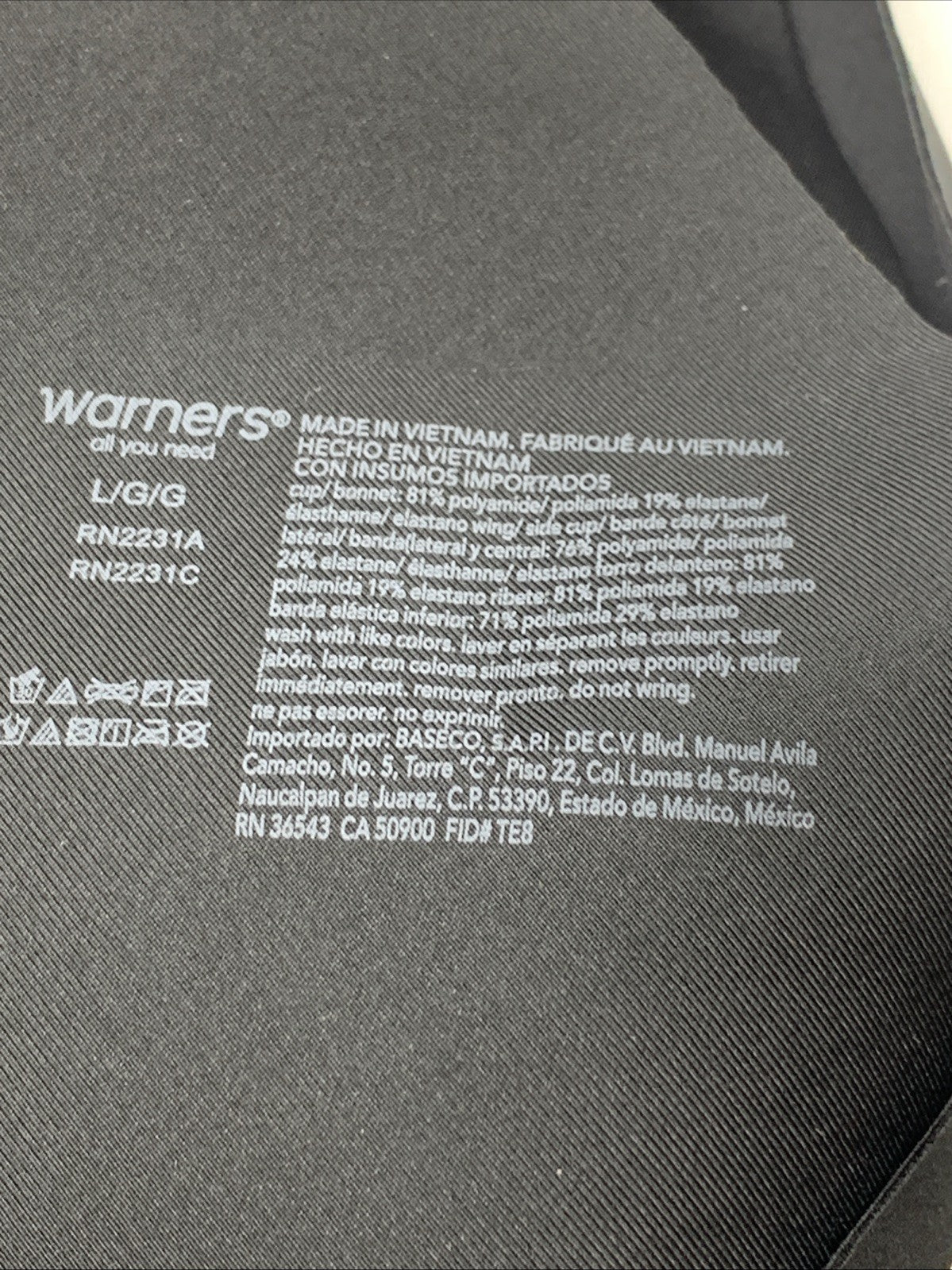 Warner's RN2231A No Side Effects Wirefree Lift Bra Large Black Back-Smoothing