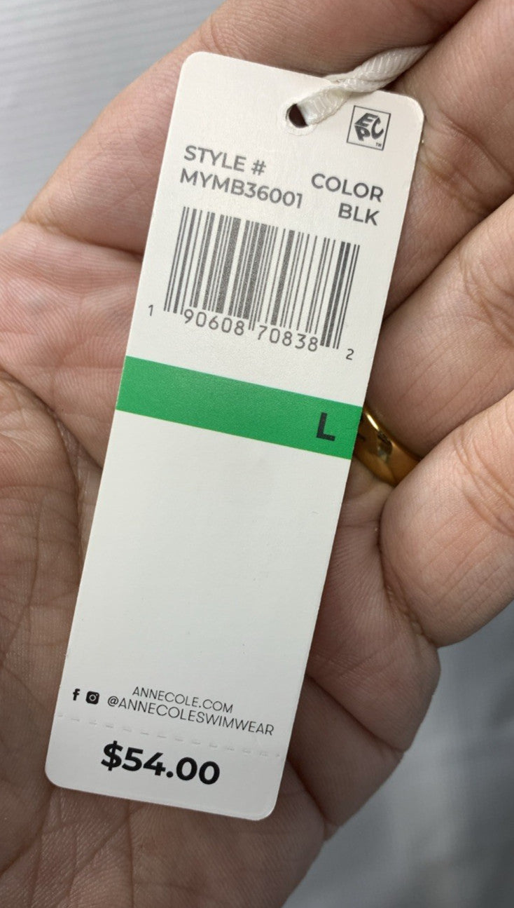 Anne Cole Womens Black Convertible High Waisted Bottoms Size Large Underwear