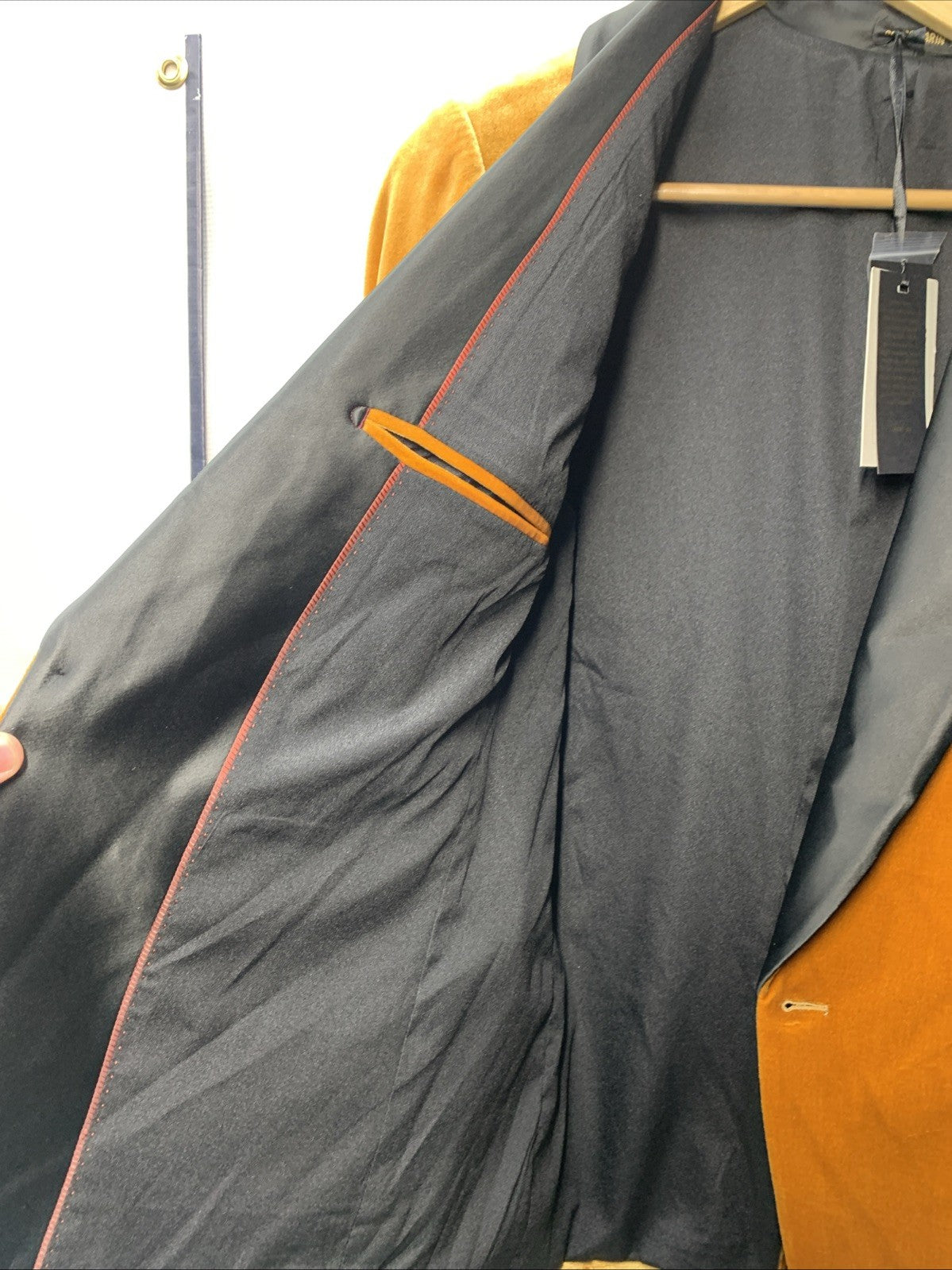 GRACE KARIN Men Velvet Blazer One Button Shawl Lapel Slim Fit Suit Tuxedo Size M