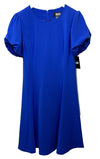 DKNY Women's Short Open Sleeve Ruched Sheath Mini Dress Solid Royal Blue Size 6