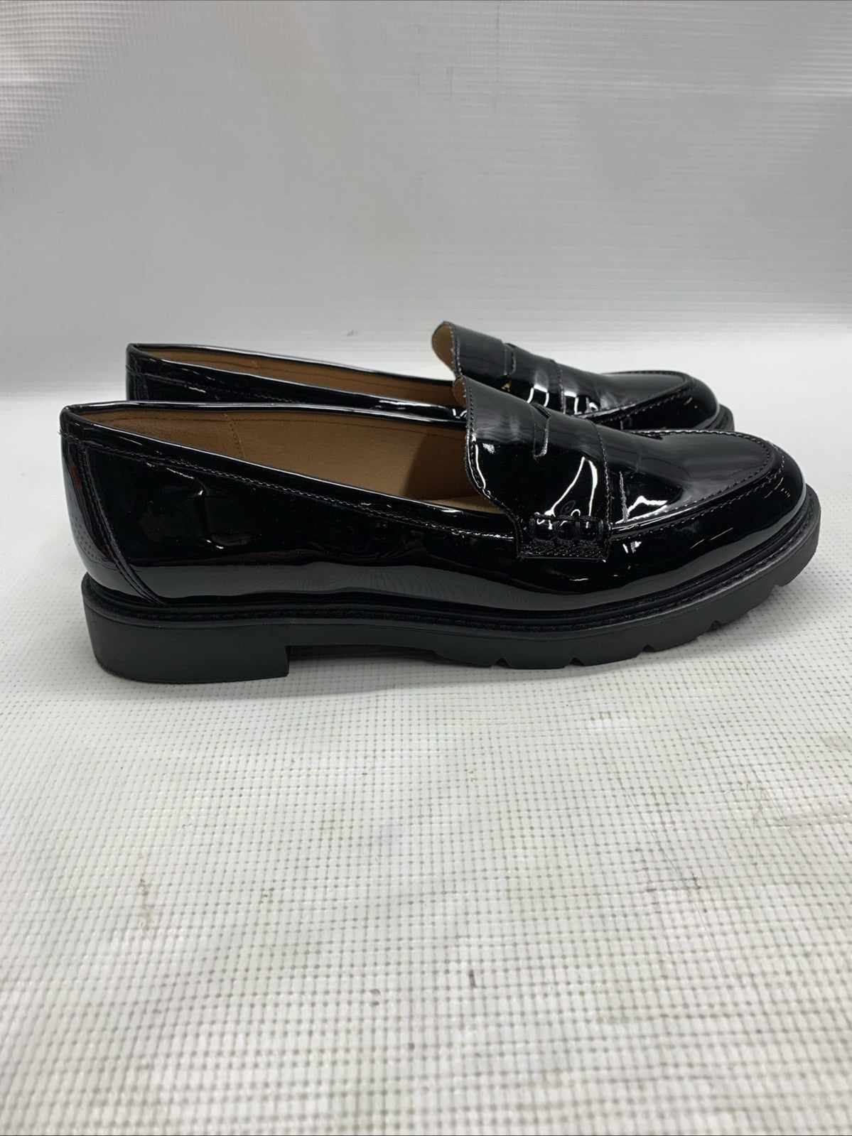 Rockport Kacey Penny Loafer Shoes Black Patent Leather US Womens 8.5 Pull-On