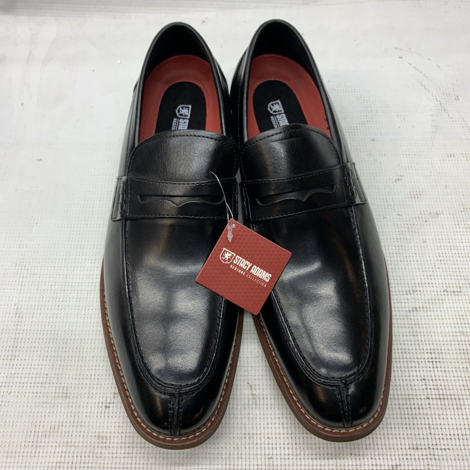 Stacy Adams Marlowe 25550 Shoes Men 12W Black Moc Toe Loafers Leather Slip On