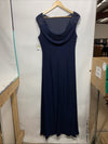 Alex Evenings Womens Navy Matte Jersey Formal Evening Dress Gown 14 Sleeveless
