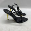 Nine West Womens Reina Black Faux Leather Heels Sandal WNREINA3 Shoes Size 9M