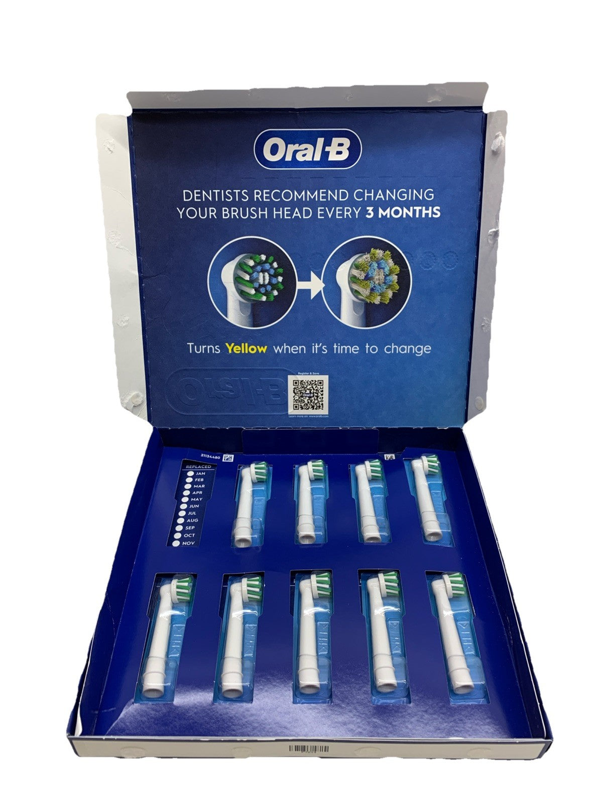 Oral-B Electric Toothbrush Replacement Brush Heads Crossaction X White - 9 Pack