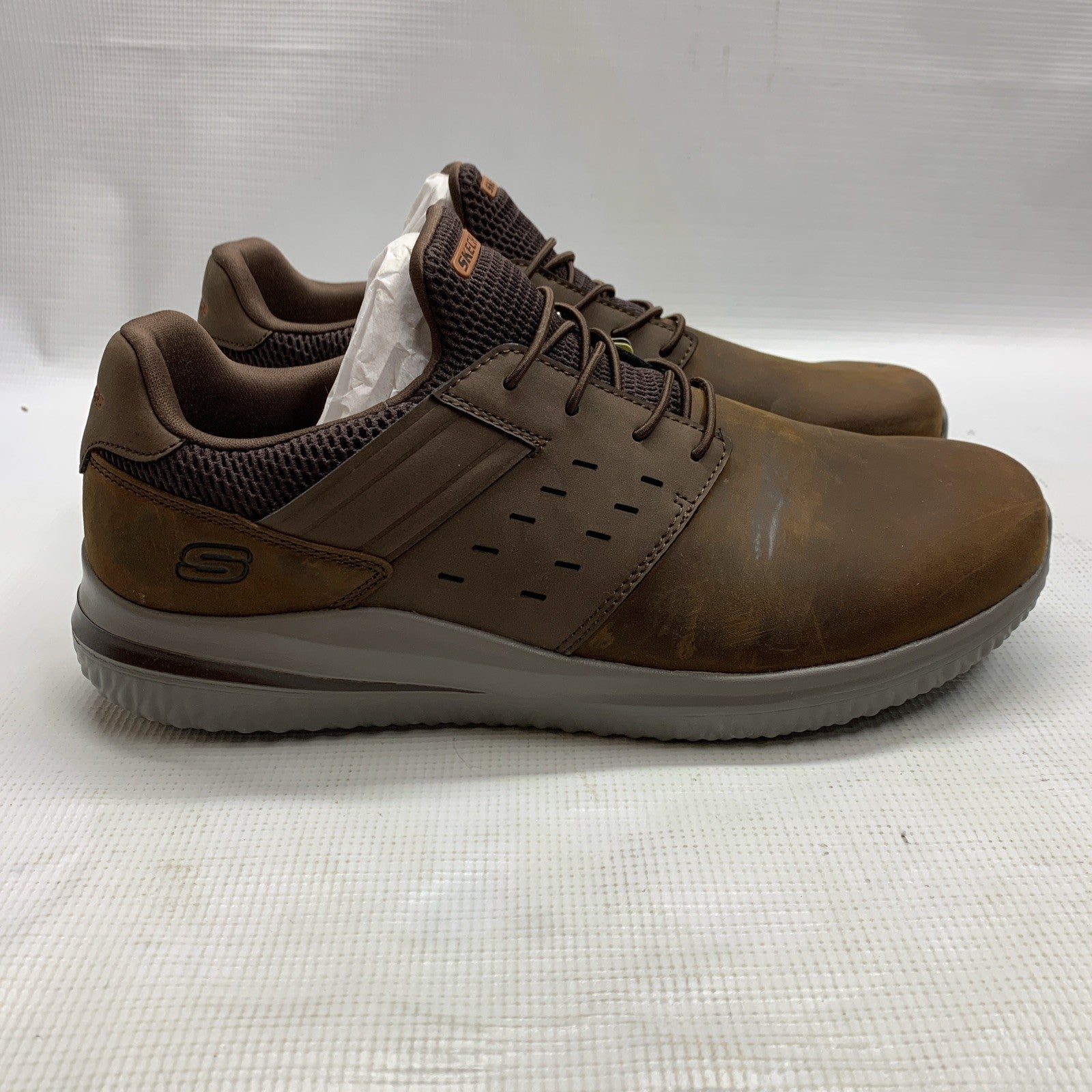 Skechers Streetwear Mens Delson 3.0 Ezra Slip on Shoe Dark Brown Size 12 Lace-up