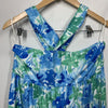 GRACE KARIN Halterneck Sleeveless Boho Flowy Ruffle Beach Dress Blue/Green Large