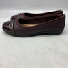 Clarks Women's Leather Ballet Flat Meadow Rose Wine Sandal Size 6.5M Slip-on
