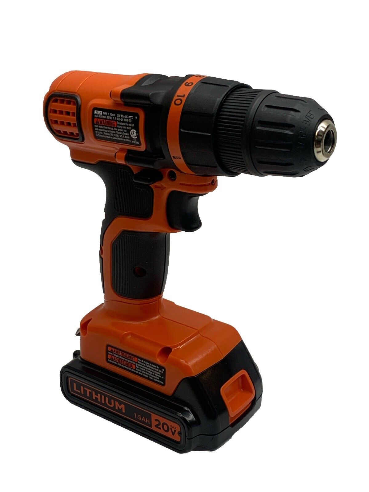 BLACK+DECKER 3/8“ Cordless Drill Driver 20V Max Battery and Charger, LDX120C